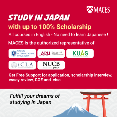 Study in Japan with up to 100% scholarship